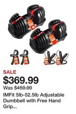 TSC Stores IMFit 5lb-52.5lb Adjustable Dumbbell with Free Hand Grip Strengthener (Quantity: 2 offer