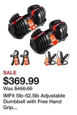 TSC Stores IMFit 5lb-52.5lb Adjustable Dumbbell with Free Hand Grip Strengthener (Quantity: 2 offer