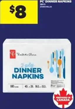 Real Canadian Superstore PC dinner napkins offer