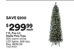 Michaels 7 ft. Pre-Lit Stella Pine Tree offer