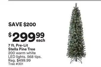 Michaels 7 ft. Pre-Lit Stella Pine Tree offer