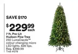 Michaels 7 ft. Pre-Lit Hudson Pine Tree offer