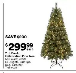 Michaels 7 ft. Pre-Lit Celebration Pine Tree offer