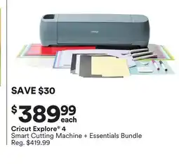 Michaels Cricut explore 4 Smart Cutting Machine + Essentials Bundle offer