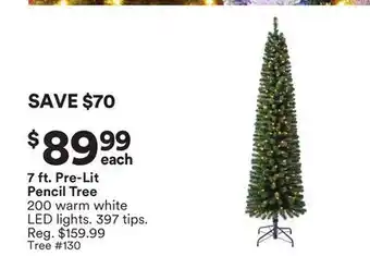 Michaels 7 ft. Pre-Lit Pencil Tree offer