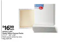 Michaels Artist's Loft Super Value Canvas Packs offer