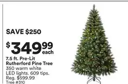Michaels 7.5 ft. Pre-Lit rutherford Pine Tree offer
