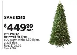 Michaels 9 ft. Pre-Lit rothwell Fir Tree offer