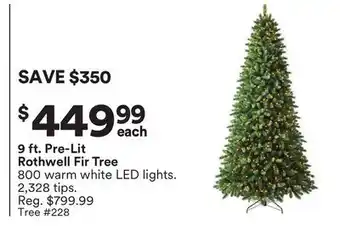Michaels 9 ft. Pre-Lit rothwell Fir Tree offer