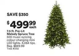 Michaels 7.5 ft., Pre-Lit Melody Spruce Tree offer