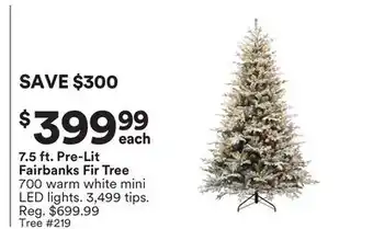 Michaels 7.5 ft. Pre-Lit Fairbanks Fir Tree offer