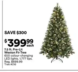 Michaels 7.5 ft. Pre-Lit Weston Fir Tree offer