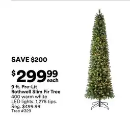 Michaels 9 ft. Pre-Lit rothwell Slim Fir Tree offer