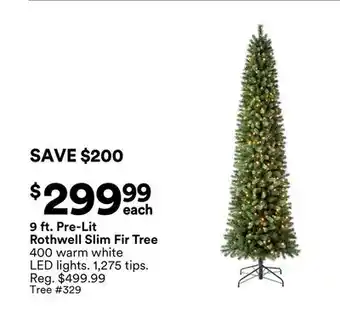 Michaels 9 ft. Pre-Lit rothwell Slim Fir Tree offer