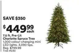 Michaels 7.5 ft. Pre-Lit Charlotte Spruce Tree offer