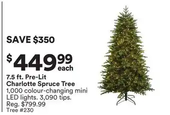 Michaels 7.5 ft. Pre-Lit Charlotte Spruce Tree offer