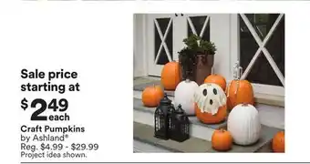 Michaels Ashland Craft Pumpkins offer