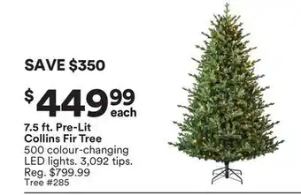 Michaels 7.5 ft. Pre-Lit Collins Fir Tree offer
