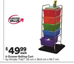 Michaels 5-Drawer rolling Cart by Simply Tidy offer