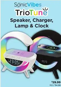 Showcase TrioTune Speaker, Charger, Lamp & Clock offer