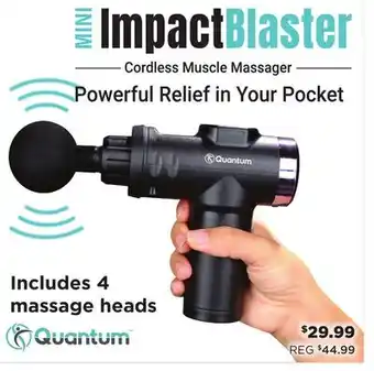 Showcase Quantum MINI ImpactBlaster Cordless Muscle Massager offer