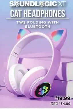 Showcase SoundLogicXT CAT HEADPHONES TWS FOLDING WITH BLUETOOTH offer