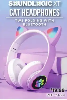 Showcase SoundLogicXT CAT HEADPHONES TWS FOLDING WITH BLUETOOTH offer
