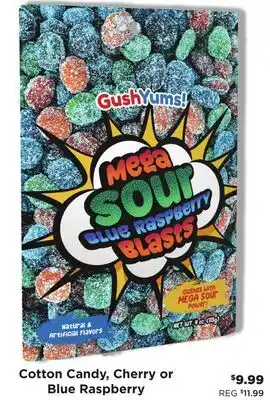 Showcase GushYums! Mega Sour Blue Raspberry Blasts offer