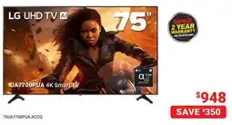Visions Electronics LG 75 UA7700PUA 4K Smart TV offer