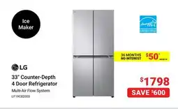 Visions Electronics 33 Counter-Depth 4 Door Refrigerator offer