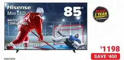 Visions Electronics Hisense Mini LED 85 QD7QFM 4K Smart TV offer