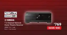 Visions Electronics YAMAHA 7.2-Channel Network Home Theatre Receiver offer