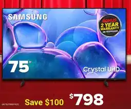 Visions Electronics Samsung 75 Crystal UHD offer