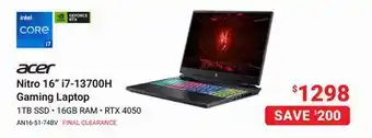 Visions Electronics Nitro 16 i7-13700H Gaming Laptop offer