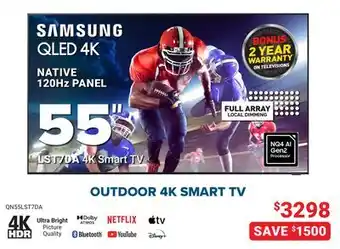 Visions Electronics SAMSUNG QLED 4K NATIVE 120Hz PANEL 55 LST7DA 4K Smart TV offer