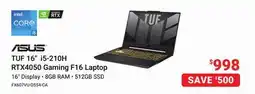 Visions Electronics ASUS TUF 16 i5-210H RTX4050 Gaming F16 Laptop offer