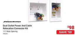 Visions Electronics Dual Outlet Power And Cable Relocation Connector Kit offer