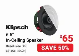 Visions Electronics Klipsch 6.5 In-Ceiling Speaker offer