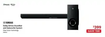 Visions Electronics YAMAHA Dolby Atmos Soundbar and Subwoofer System offer