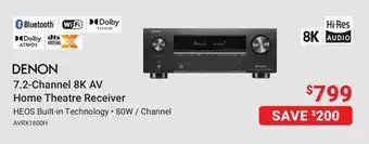 Visions Electronics DENON 7.2-Channel 8K AV Home Theatre Receiver offer