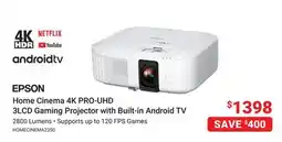 Visions Electronics EPSON Home Cinema 4K PRO-UHD 3LCD Gaming Projector with Built-in Android TV offer
