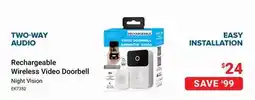 Visions Electronics Rechargeable Wireless Video Doorbell offer