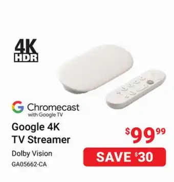 Visions Electronics Google 4K TV Streamer Dolby Vision offer