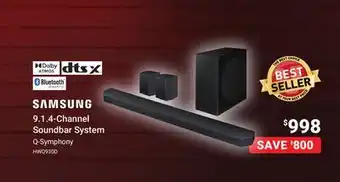 Visions Electronics SAMSUNG 9.1.4-Channel Soundbar System offer
