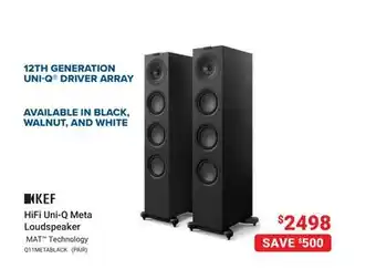Visions Electronics KEF HiFi Uni-Q Meta Loudspeaker offer