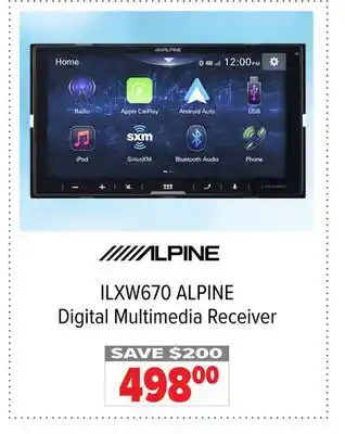 2001 Audio Video ILXW670 ALPINE Digital Multimedia Receiver offer