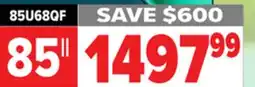 2001 Audio Video Hisense 85U68QF 85 MINI-LED 144HZ 1000 NIT TV offer