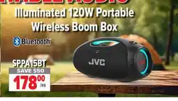 2001 Audio Video SPPA15BT Illuminated 120W Portable Wireless Boom Box Bluetooth offer