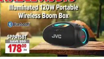 2001 Audio Video SPPA15BT Illuminated 120W Portable Wireless Boom Box Bluetooth offer