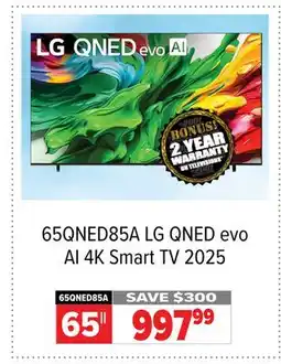2001 Audio Video 65QNED85A LG 65 QNED evo AI 4K Smart TV 2025 offer